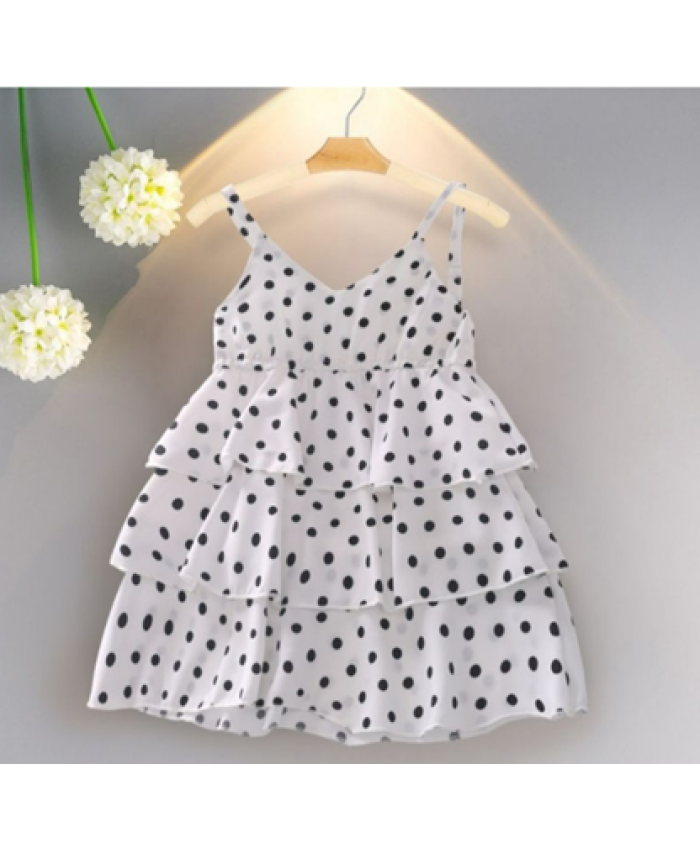 Polka Dot Girls Sling Fashion Princess Dress