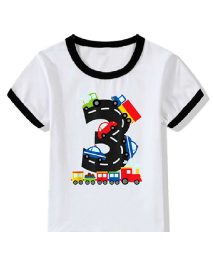 Cartoon Car Truck Print T-shirt