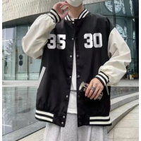 Korean Bomber Jeket Jaket Man Casual Loose Basketball Baseball Varsity