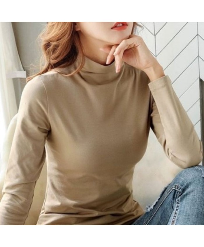 Long Sleeve Mock Neck T-Shirt