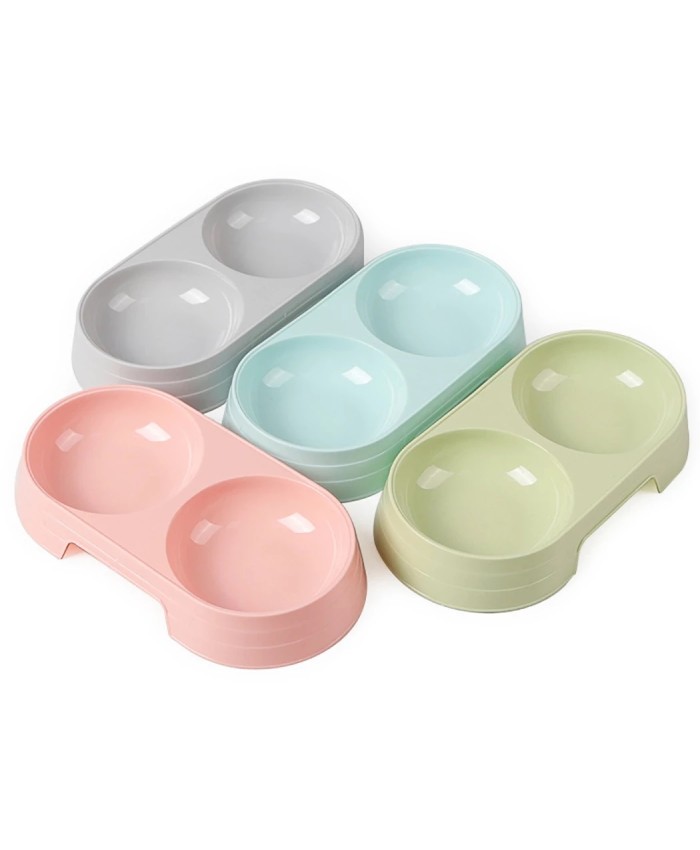 Square two-color double bowl